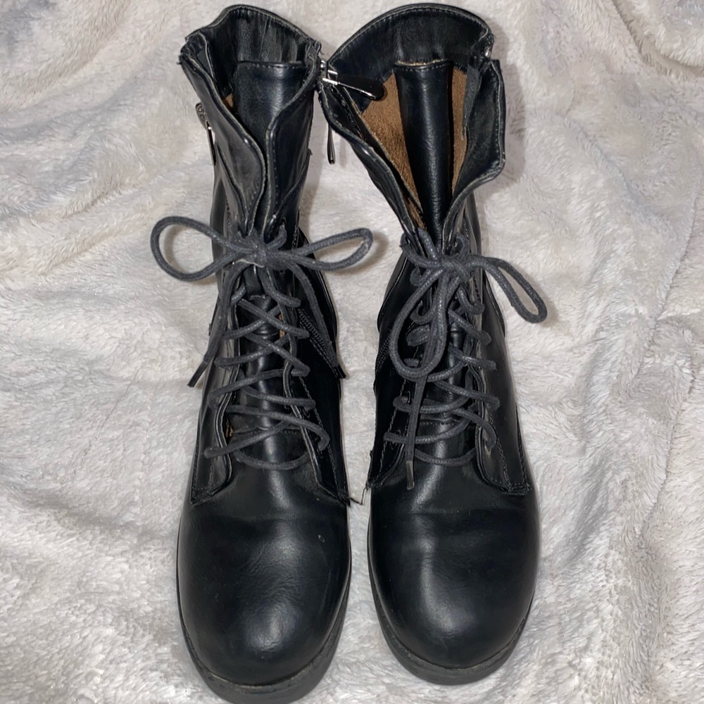 Black combat boots